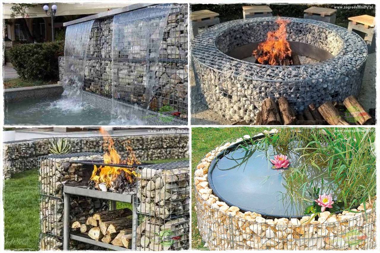 dekoracje ogrodowe z gabionów 32a