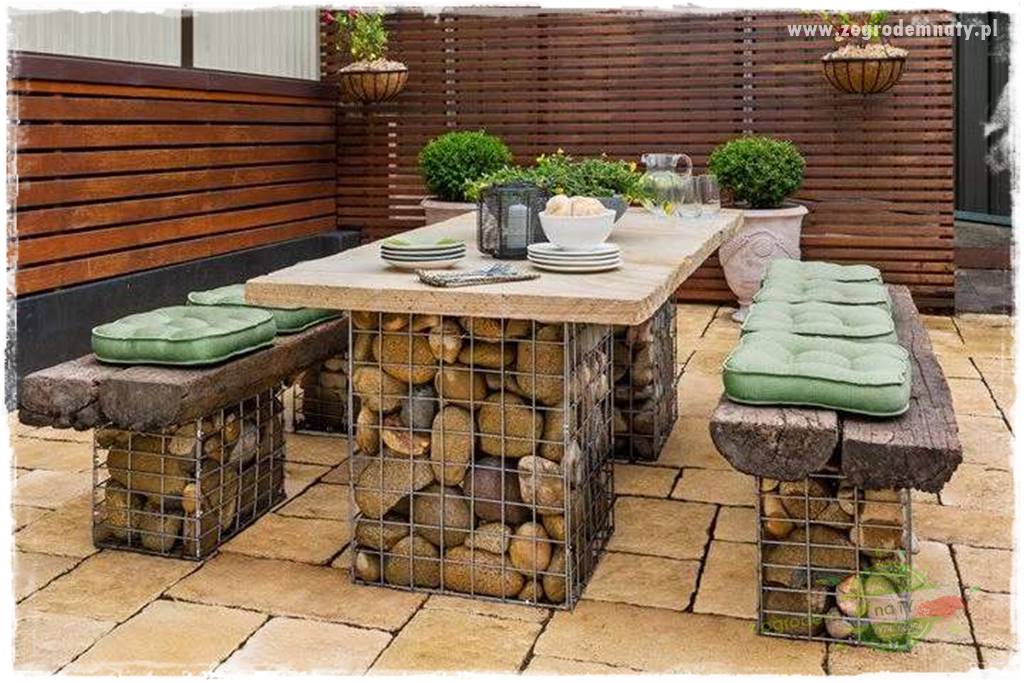 dekoracje ogrodowe z gabionów 35
